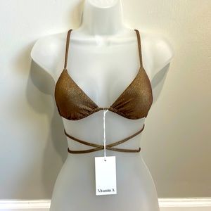 Vitamin A Gia bikini top bronze shimmer size small